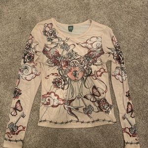 printed long sleeve shirt